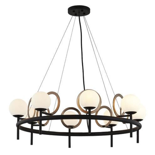 Halo 8-Light Chandelier (254|FSN-4228-OPAL-MBBR)