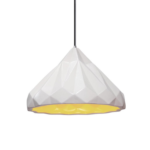 Geometric 1-Light LED Pendant (254|CER-6450-MTGD-CROM-BKCD-LED1-700)