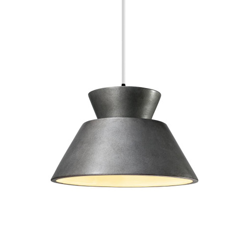 Trapezoid 1-Light Pendant (254|CER-6420-ANTS-MBLK-WTCD)