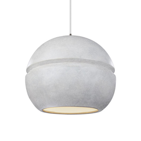 Large Sphere 1-Light LED Pendant (254|CER-6415-CONC-NCKL-WTCD-LED2-1400)