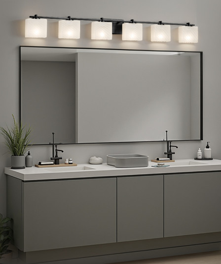 Era 6-Light Bath Bar (254|FSN-8446-55-WEVE-MBLK)