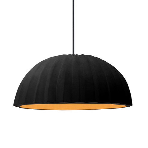 Pleated Dome 1-Light Pendant (254|CER-6633-CBGD-MBLK-BKCD-LED1-700)