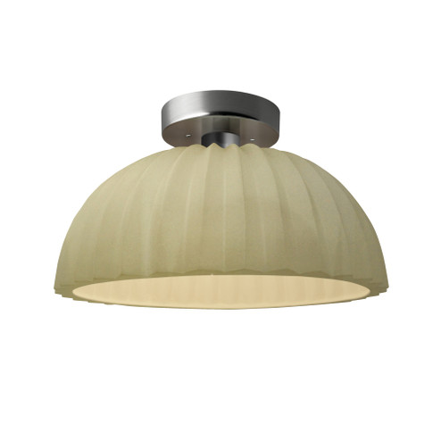 Pleated Dome Semi-Flush (254|CER-6623-VAN-NCKL-LED1-700)