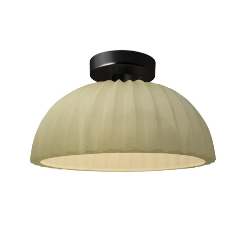 Pleated Dome LED Semi-Flush (254|CER-6623-VAN-MBLK-LED1-700)