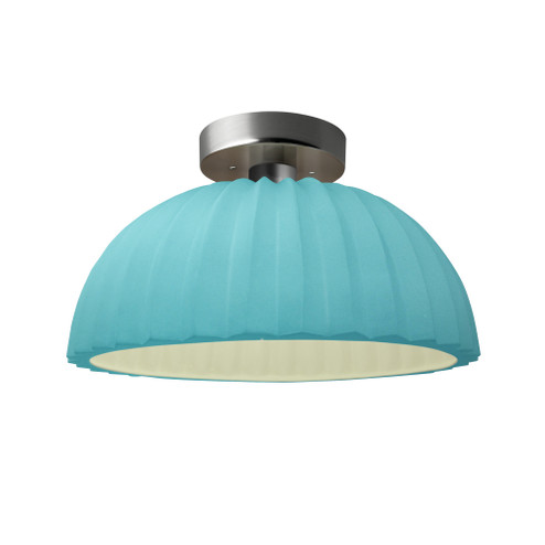 Pleated Dome Semi-Flush (254|CER-6623-RFPL-NCKL)