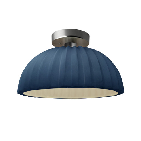 Pleated Dome Semi-Flush (254|CER-6623-MID-NCKL)