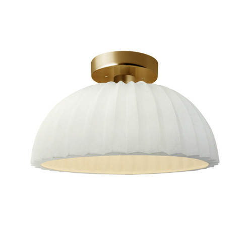 Pleated Dome Semi-Flush (254|CER-6623-MAT-BRSS)