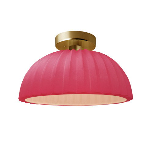 Pleated Dome Semi-Flush (254|CER-6623-CRSE-BRSS-LED1-700)