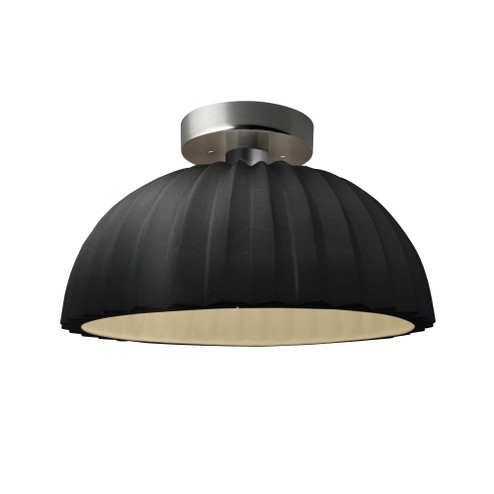 Pleated Dome LED Semi-Flush (254|CER-6623-CRB-NCKL-LED1-700)