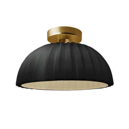 Pleated Dome Semi-Flush (254|CER-6623-CRB-BRSS)