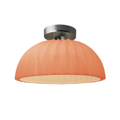 Pleated Dome Semi-Flush (254|CER-6623-BSH-NCKL)