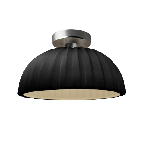 Pleated Dome Semi-Flush (254|CER-6623-BKMT-NCKL-LED1-700)