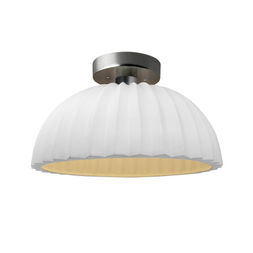 Pleated Dome Semi-Flush (254|CER-6623-BIS-NCKL)