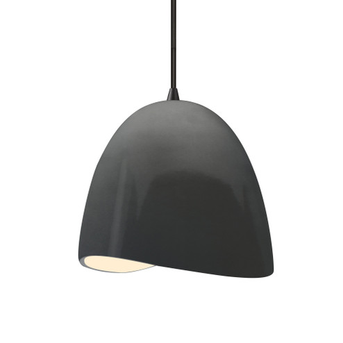 Small Brisa 1-Light Pendant (254|CER-6610-GRY-MBLK-BKCD)