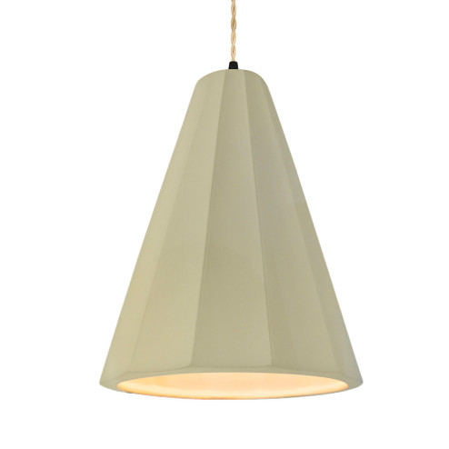 Tall Fluted 1-Light Pendant (254|CER-6607-VAN-MBLK-BEIG-TWST)