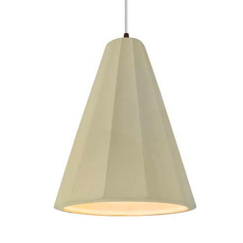 Tall Fluted 1-Light Pendant (254|CER-6607-VAN-DBRZ-WTCD)
