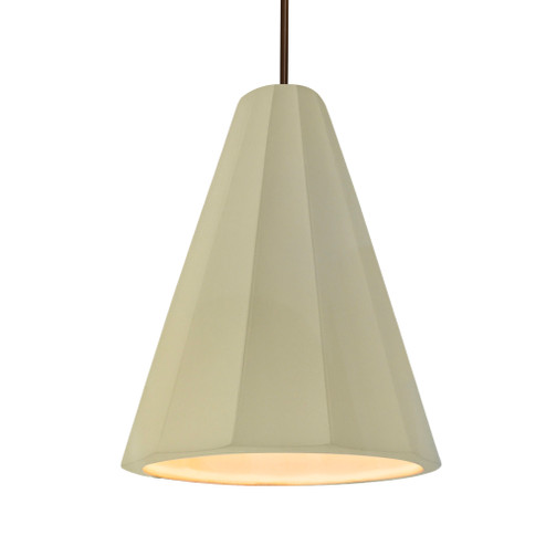 Tall Fluted 1-Light Pendant (254|CER-6607-VAN-DBRZ-RIGID)
