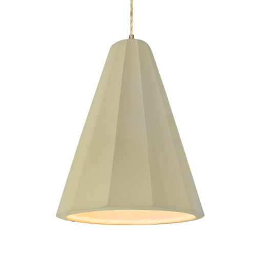 Tall Fluted 1-Light Pendant (254|CER-6607-VAN-ABRS-BEIG-TWST)
