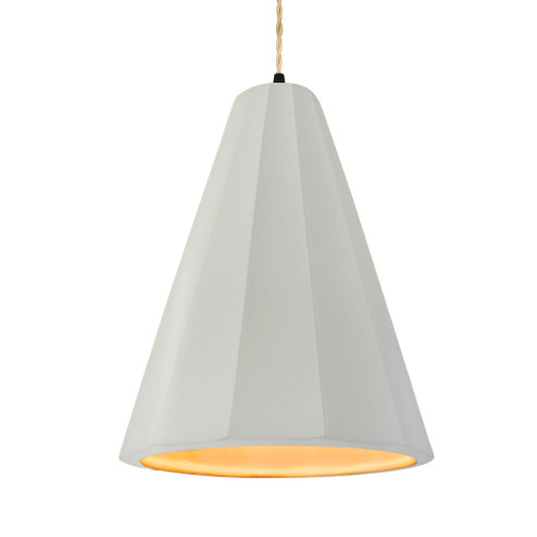 Tall Fluted 1-Light Pendant (254|CER-6607-MTGD-MBLK-BEIG-TWST)