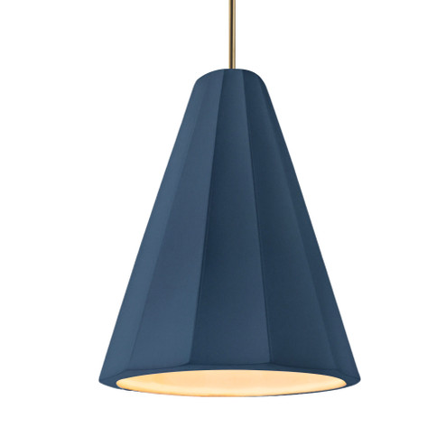 Tall Fluted 1-Light Pendant (254|CER-6607-MDMT-ABRS-RIGID)