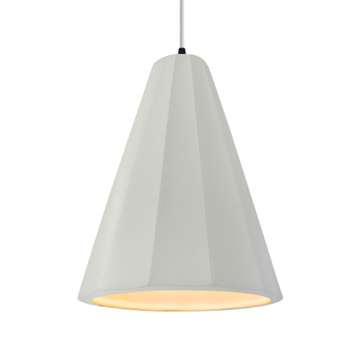 Tall Fluted 1-Light Pendant (254|CER-6607-MAT-MBLK-WTCD)