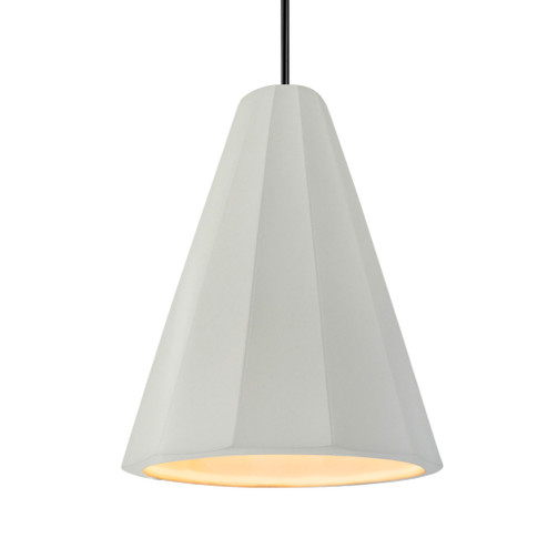Tall Fluted 1-Light Pendant (254|CER-6607-MAT-MBLK-RIGID)