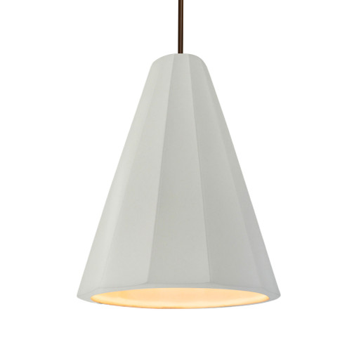 Tall Fluted LED 1-Light Pendant (254|CER-6607-MAT-DBRZ-RIGID-LED1-700)