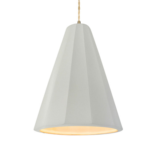 Tall Fluted LED 1-Light Pendant (254|CER-6607-MAT-ABRS-BEIG-TWST-LED1-700)