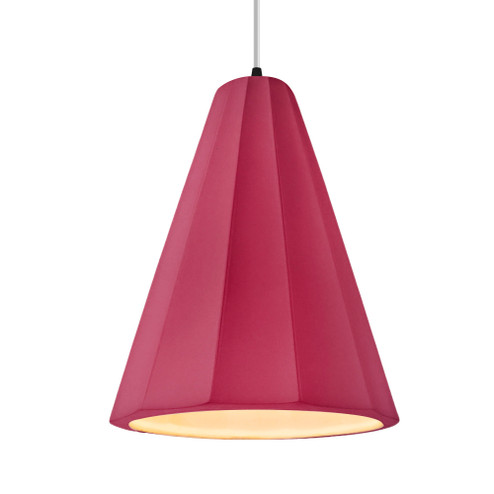Tall Fluted 1-Light Pendant (254|CER-6607-CRSE-MBLK-WTCD-LED1-700)