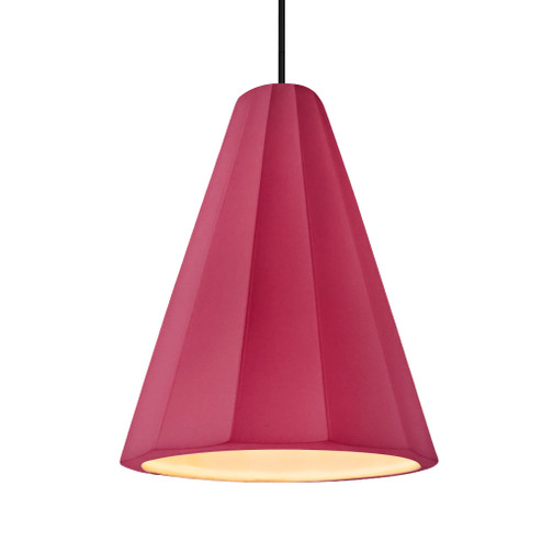 Tall Fluted 1-Light Pendant (254|CER-6607-CRSE-MBLK-BKCD)