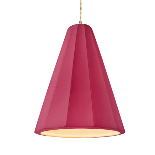 Tall Fluted LED 1-Light Pendant (254|CER-6607-CRSE-ABRS-BEIG-TWST-LED1-700)