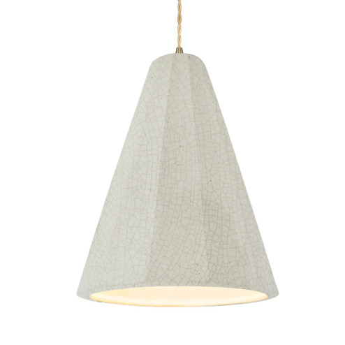 Tall Fluted 1-Light Pendant (254|CER-6607-CRK-ABRS-BEIG-TWST-LED1-700)