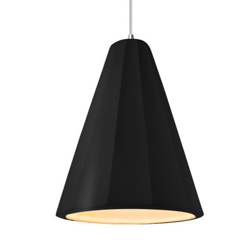 Tall Fluted 1-Light Pendant (254|CER-6607-CRB-CROM-WTCD-LED1-700)