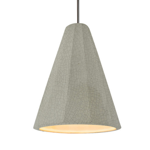 Tall Fluted 1-Light Pendant (254|CER-6607-CKC-NCKL-RIGID-LED1-700)