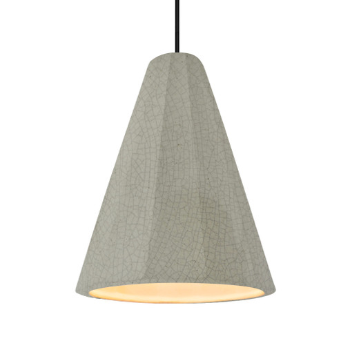 Tall Fluted 1-Light Pendant (254|CER-6607-CKC-MBLK-BKCD-LED1-700)