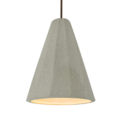Tall Fluted 1-Light Pendant (254|CER-6607-CKC-DBRZ-RIGID)