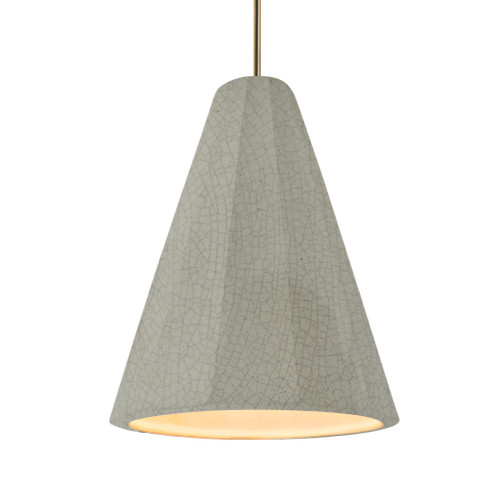 Tall Fluted 1-Light Pendant (254|CER-6607-CKC-ABRS-RIGID)
