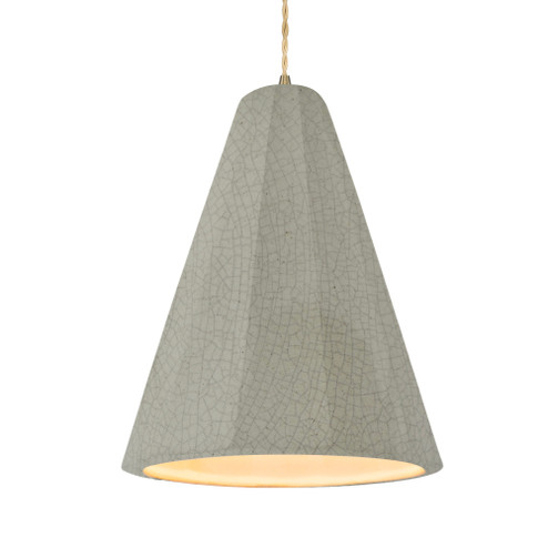 Tall Fluted 1-Light Pendant (254|CER-6607-CKC-ABRS-BEIG-TWST)