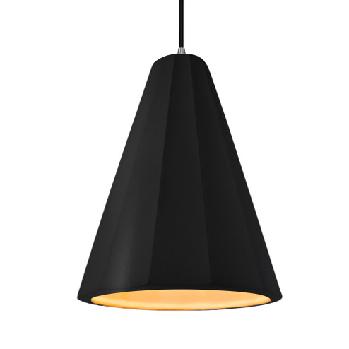 Tall Fluted 1-Light Pendant (254|CER-6607-CBGD-NCKL-BKCD)