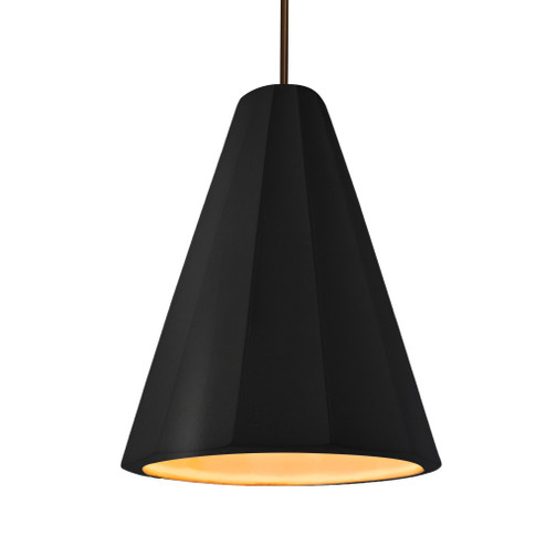 Tall Fluted 1-Light Pendant (254|CER-6607-CBGD-DBRZ-RIGID)