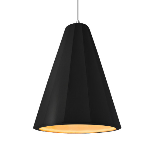 Tall Fluted 1-Light Pendant (254|CER-6607-CBGD-CROM-WTCD)