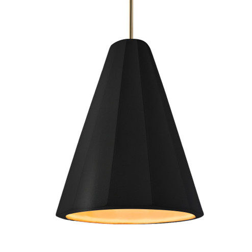 Tall Fluted 1-Light Pendant (254|CER-6607-CBGD-ABRS-RIGID)