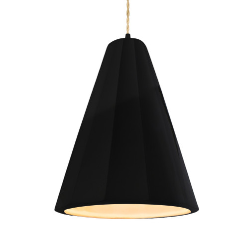 Tall Fluted 1-Light Pendant (254|CER-6607-BKMT-MBLK-BEIG-TWST-LED1-700)