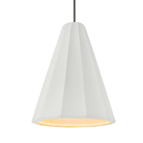 Tall Fluted 1-Light Pendant (254|CER-6607-BIS-NCKL-RIGID-LED1-700)