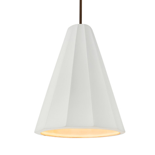 Tall Fluted 1-Light Pendant (254|CER-6607-BIS-DBRZ-RIGID)