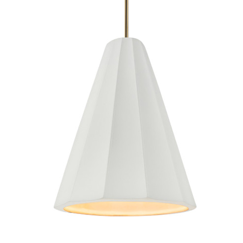 Tall Fluted 1-Light Pendant (254|CER-6607-BIS-ABRS-RIGID)