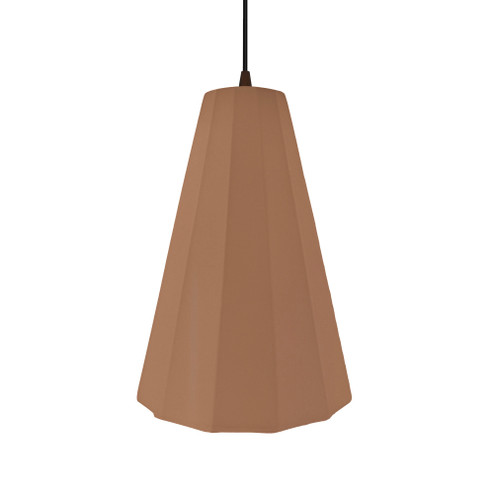 Tall Fluted 1-Light Pendant (254|CER-6607-ADOB-DBRZ-BKCD-LED1-700)