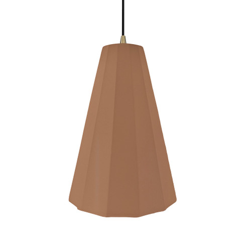 Tall Fluted 1-Light Pendant (254|CER-6607-ADOB-ABRS-BKCD)
