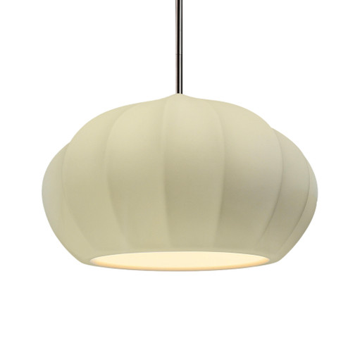 Oval Fluted 1-Light Pendant (254|CER-6605-VAN-NCKL-RIGID-LED1-700)