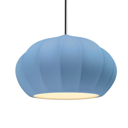 Oval Fluted 1-Light Pendant (254|CER-6605-SKBL-CROM-RIGID)